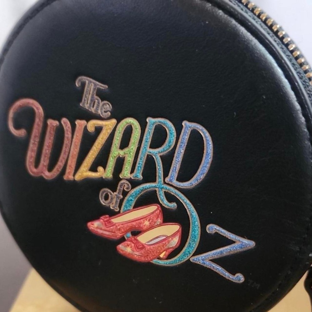 Coach Authentic Wizard of Oz black leather coin purse with red ruby slippers